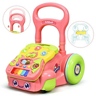 Costway Baby Sit-to-Stand Learning Walker Toddler Activity Musical Toy w/ LED Light Pink | Target