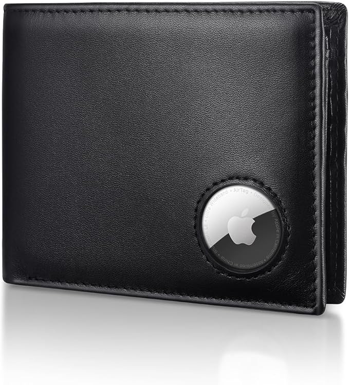 Mens Wallet with AirTag holder,Genuine Leather Bifold Wallets for Men RFID Blocking With 2 ID Win... | Amazon (US)