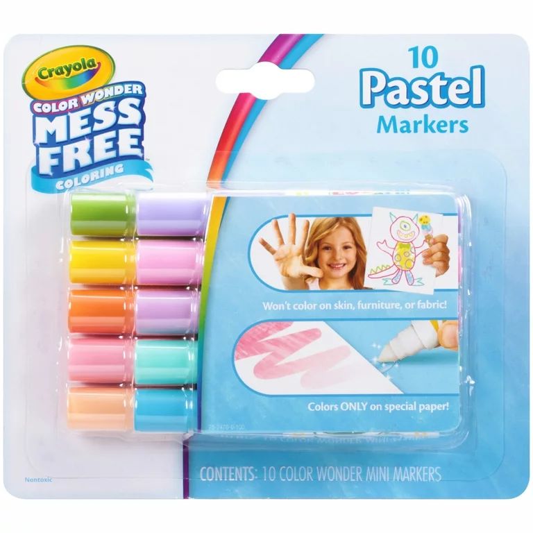 Crayola Color Wonder Mini Markers in Assorted Pastel Colors, Child, 10 Count | Walmart (US)