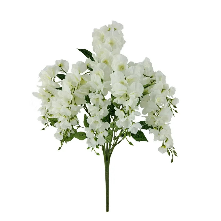 Mainstays 20 inch Artificial Flower, Wisteria Bouquet, White Color. Indoor Use. | Walmart (US)