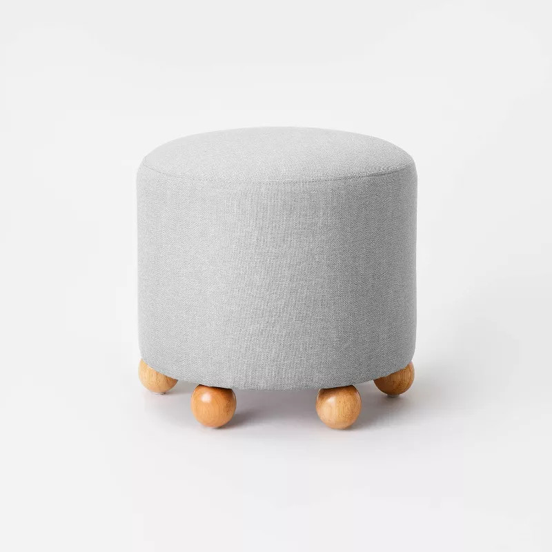 Havenstone Upholstered Ottoman with Ball Feet Gray - Threshold™ designed with Studio McGee | Target