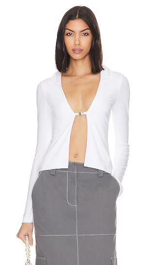Hanna Buckle Top in White | Revolve Clothing (Global)