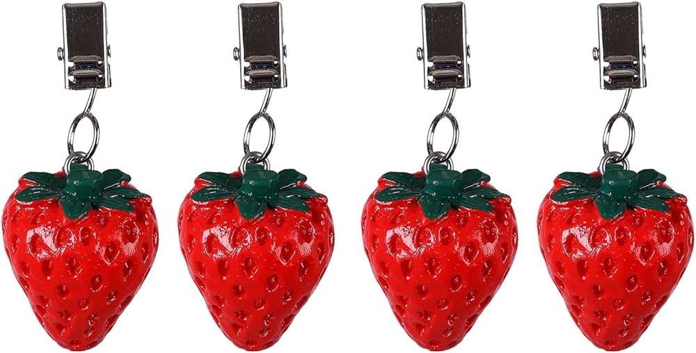 Twofish Strawberry Resin Tablecloth Weights Clips Set of 4 - 100% Handicraft, Farmhouse Style, Al... | Amazon (US)