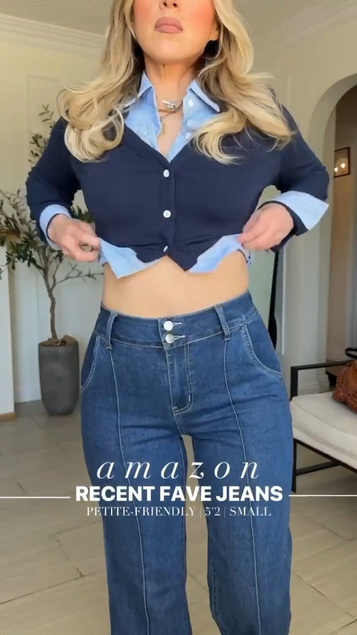 Loving these recent fave JEANS from Amazon 💙☺️ I'm 5'2

✔️Look 1: wearing size 4 in jeans color BLUE | small in top 
✔️Look 2: wearing size 27 in color DANCE AROUND + small in leopard button up 
✔️Look 3: size 29 in 94 baggy jeans | small in top 
✔️Look 4: size 4 jeans 





#LTKootd #LTKPetite #LTKgrwm