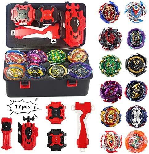 Bey Battling Top Burst Gyro Toy Set 12 Spinning Tops 4 Launchers Combat Battling Game with Portab... | Amazon (US)