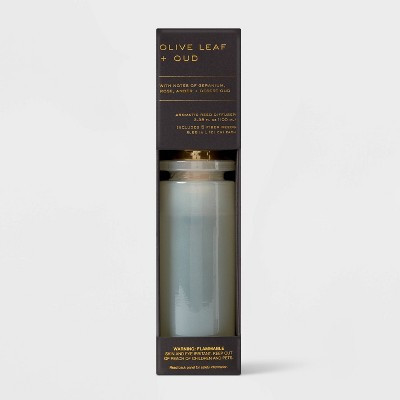 100ml Olive Leaf and Oud Black Label Fiber Oil Reed Diffuser - Threshold™: Bathroom Aroma, Fragrance Sticks | Target