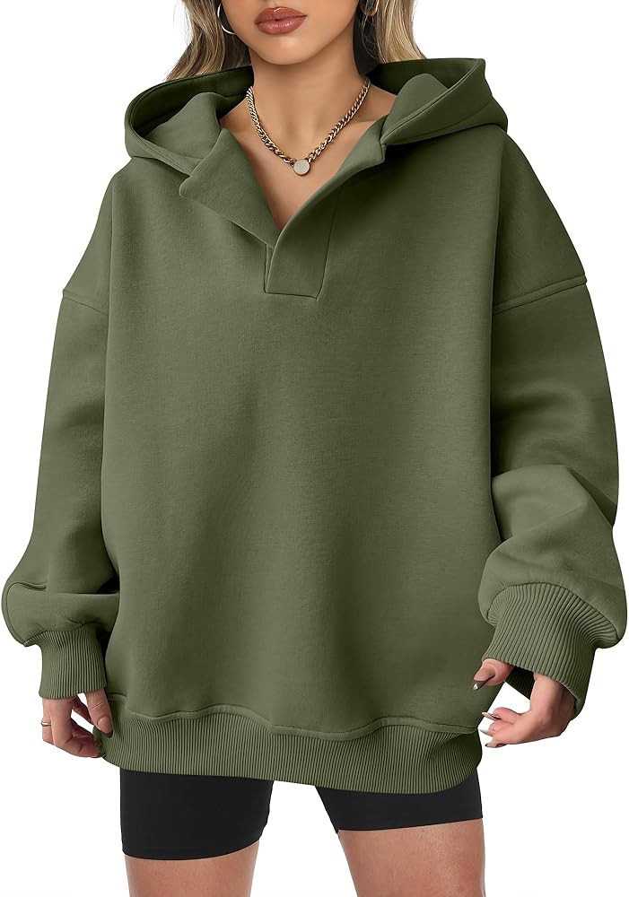 ANRABESS Hoodies for Women Oversized V Neck Sweatshirts | Amazon (US)