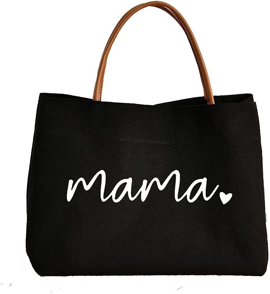 Kifasyo Mom Mama Bag Mother Gifts Momlife Tote for Hospital, Shopping, Beach, Travel | Amazon (US)