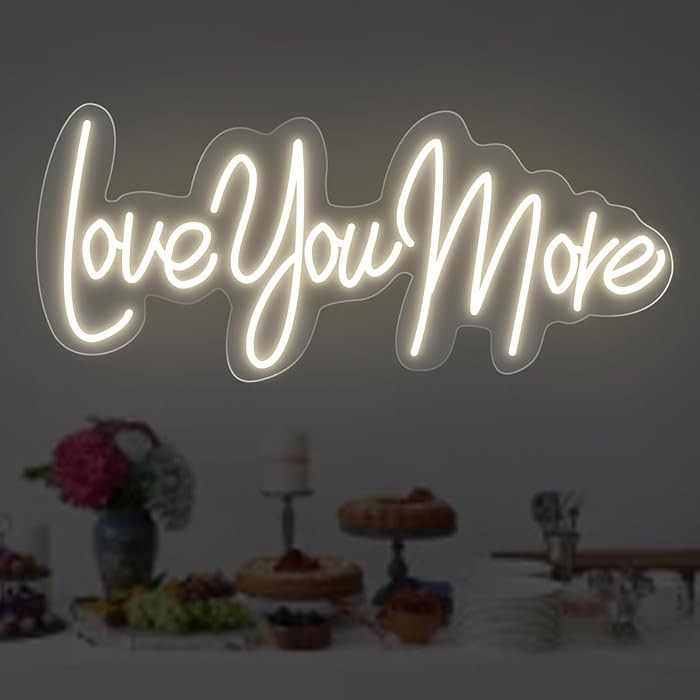 Love you more Neon Sign Romantic Wedding Led Light Bedroom Home Wall Decor Wedding Party Decor Pe... | Amazon (US)