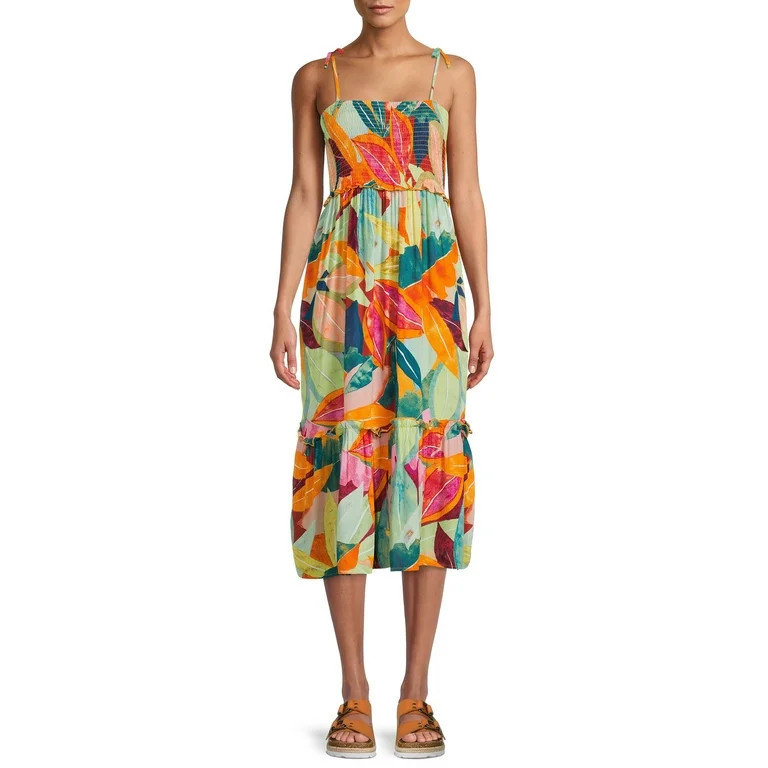 Time and Tru Women's Tie Shoulder Dress | Walmart (US)
