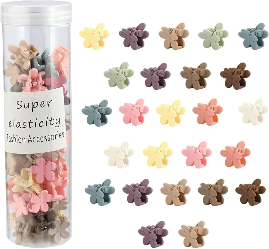 Kasmena 50Pcs Mini Flower Hair Clips for Women Girls Cute Flower Tiny Claw Clips for Thin Fine Ha... | Amazon (US)