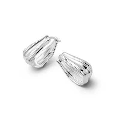 Organic Creole Earrings Sterling Silver | Daisy London Jewellery