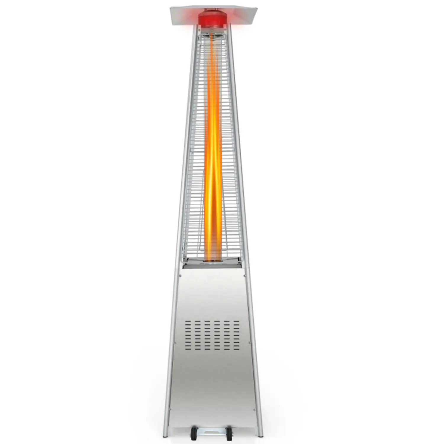 Dimakai 42000 -BTU Silver Stainless steel Floorstanding Liquid propane Patio Heater | DK-NP10129 | Lowe's