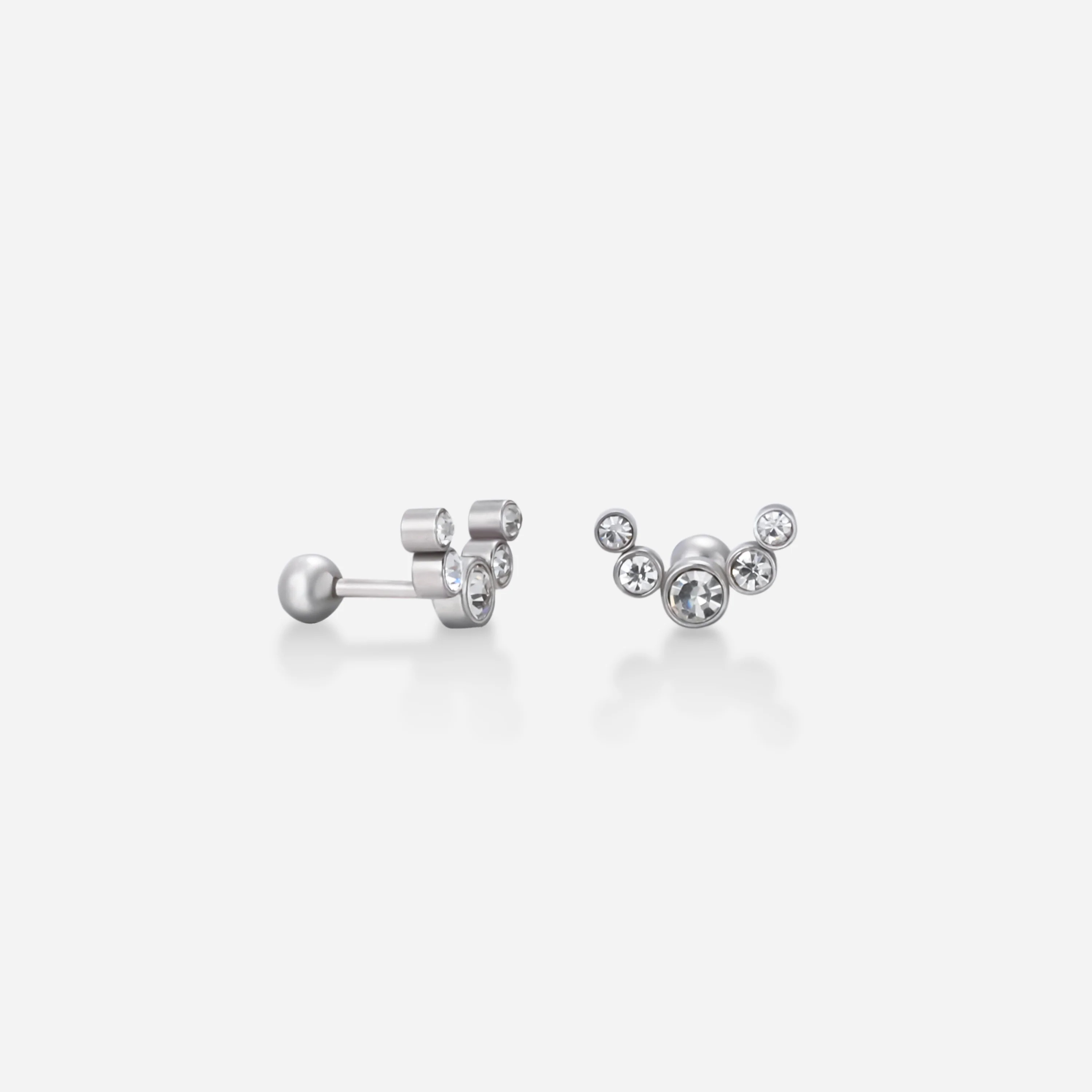 Gwen Silver Crescent Stud Earrings | Victoria Emerson