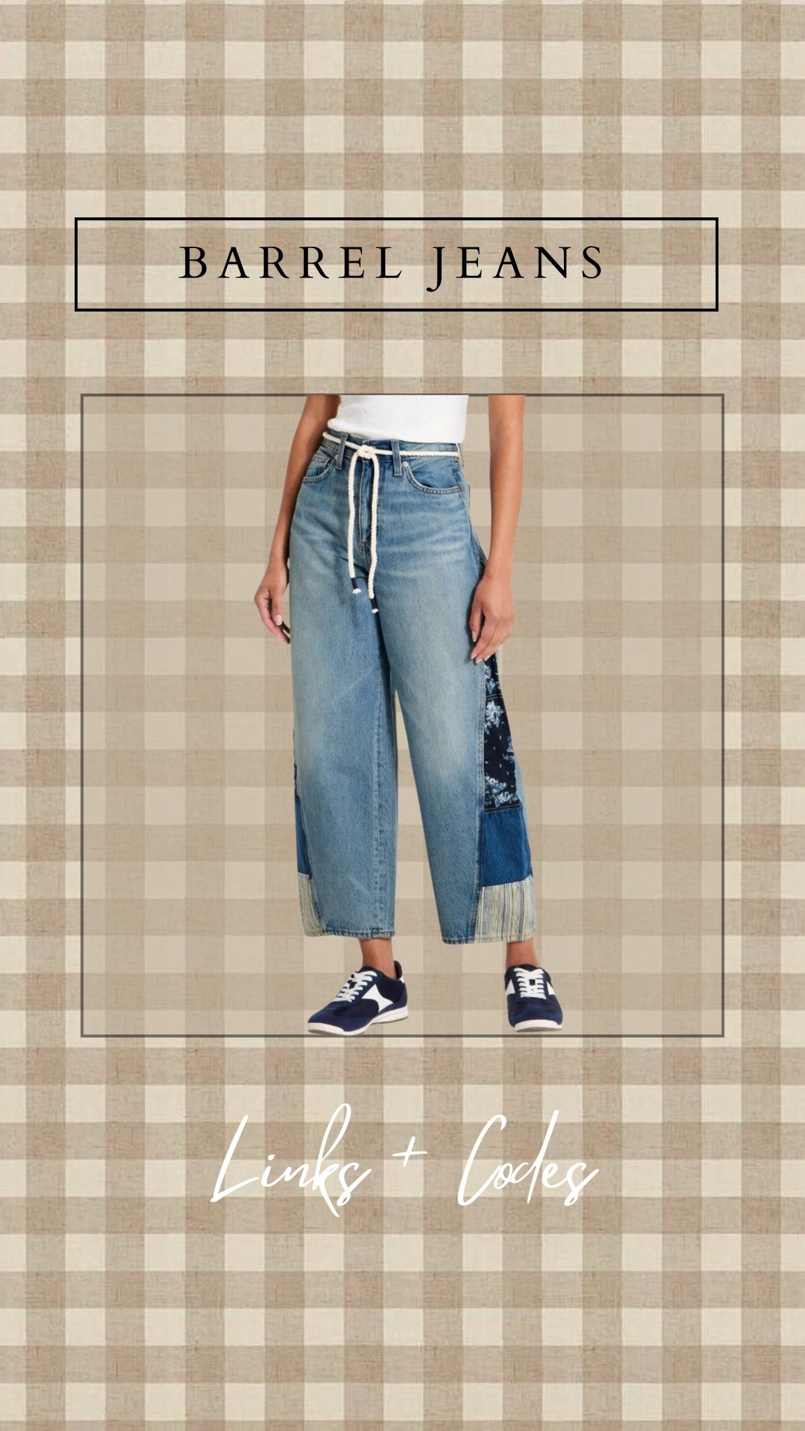 Dare I say these are the cutest jeans I have ever worn (and that’s coming from a girlie who does not wear jeans) 

4 months postpartum, 5’3 and 135 lbs and I am wearing a size 6! 

Barrel jeans
Target
Postpartum outfit
Postpartum