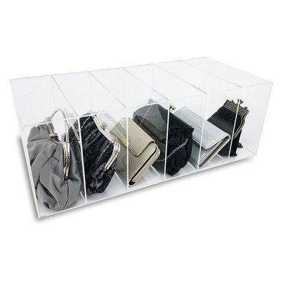 OnDisplay Deluxe Acrylic 6 Slot Purse Organizer - Multi-Section Clear Lucite Clutch/Small Handbag Station | Target