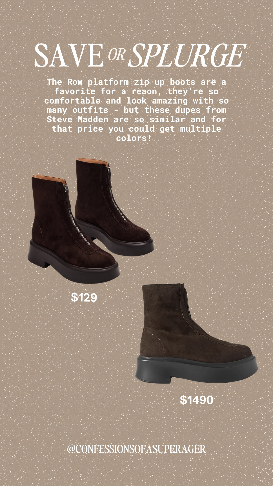 Save or splurge? These chic platform zip-up boots are the perfect example of smart luxury. The designer version is undeniably beautiful, but this under-$150 lookalike delivers the same elevated silhouette, comfort, and versatility—without the four-figure price tag. A polished staple for ladies who want timeless style, everyday wearability, and pieces that work with everything from denim to dresses. Both options are linked here! 

 

#LTKootd #LTKOver40 #LTKSaleAlert