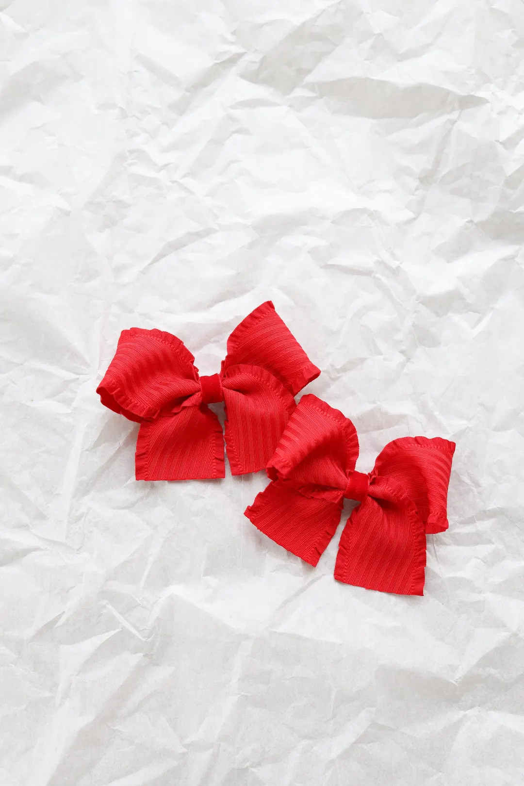 Red Christmas Ruffled Edge Pigtail Bows, Red Toddler Pigtail Bows, Red Pigtail Bows, Toddler Pigt... | Etsy (US)