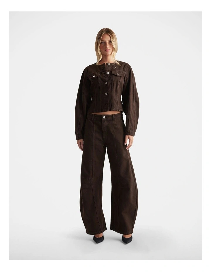 DECJUBAAmaya Barrel Denim Jacket in Brown | Myer