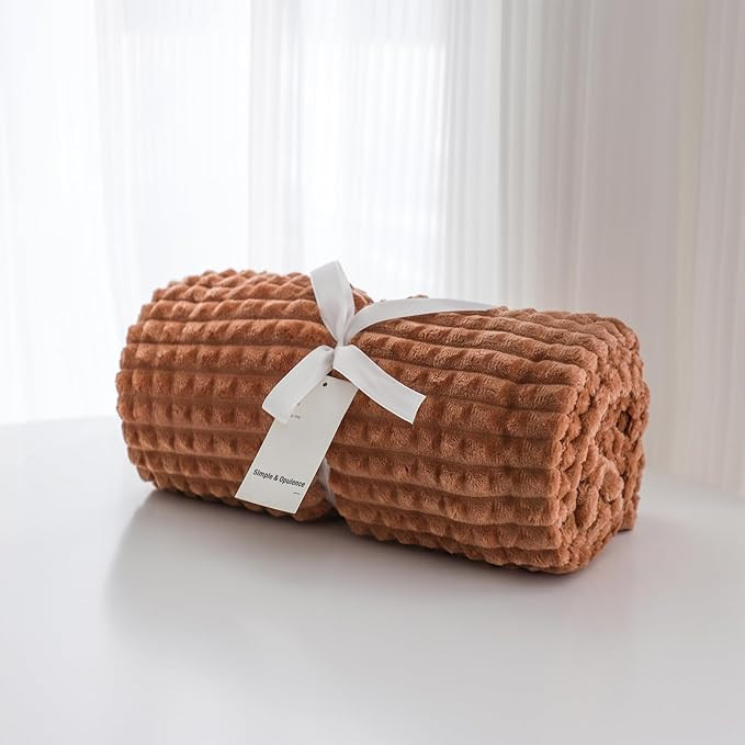 Simple&Opulence Luxury Microfiber Super Soft Throw Blanket with Stereoscopic Grid Design (Macchia... | Amazon (US)