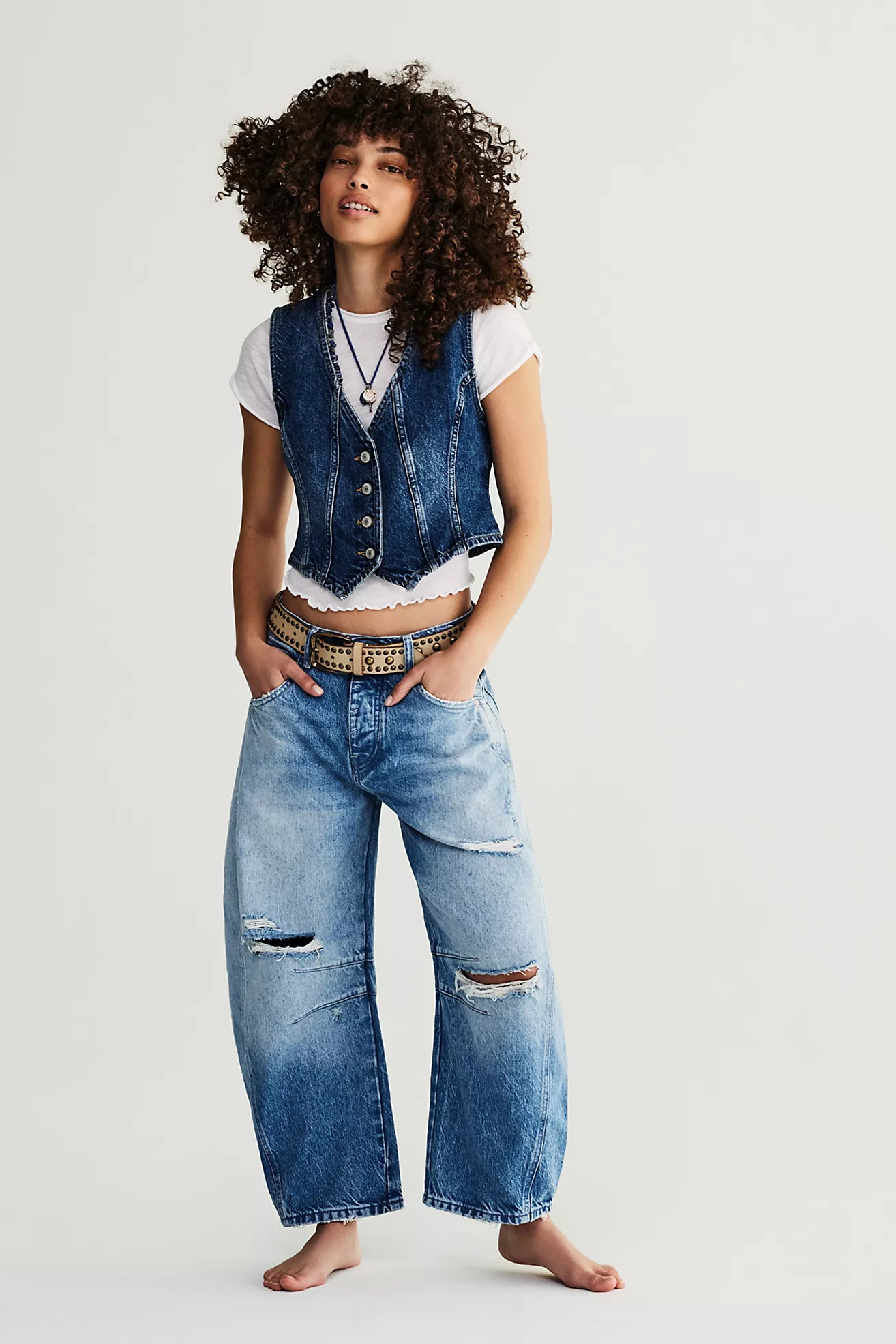We The Free Good Luck Mid-Rise Barrel Jeans | Free People (Global - UK&FR Excluded)