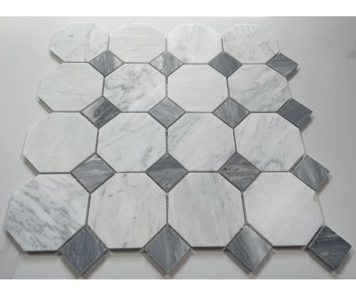 12" x 12" Marble Octagon and Dot Mosaic Wall & Floor Tile | Wayfair North America