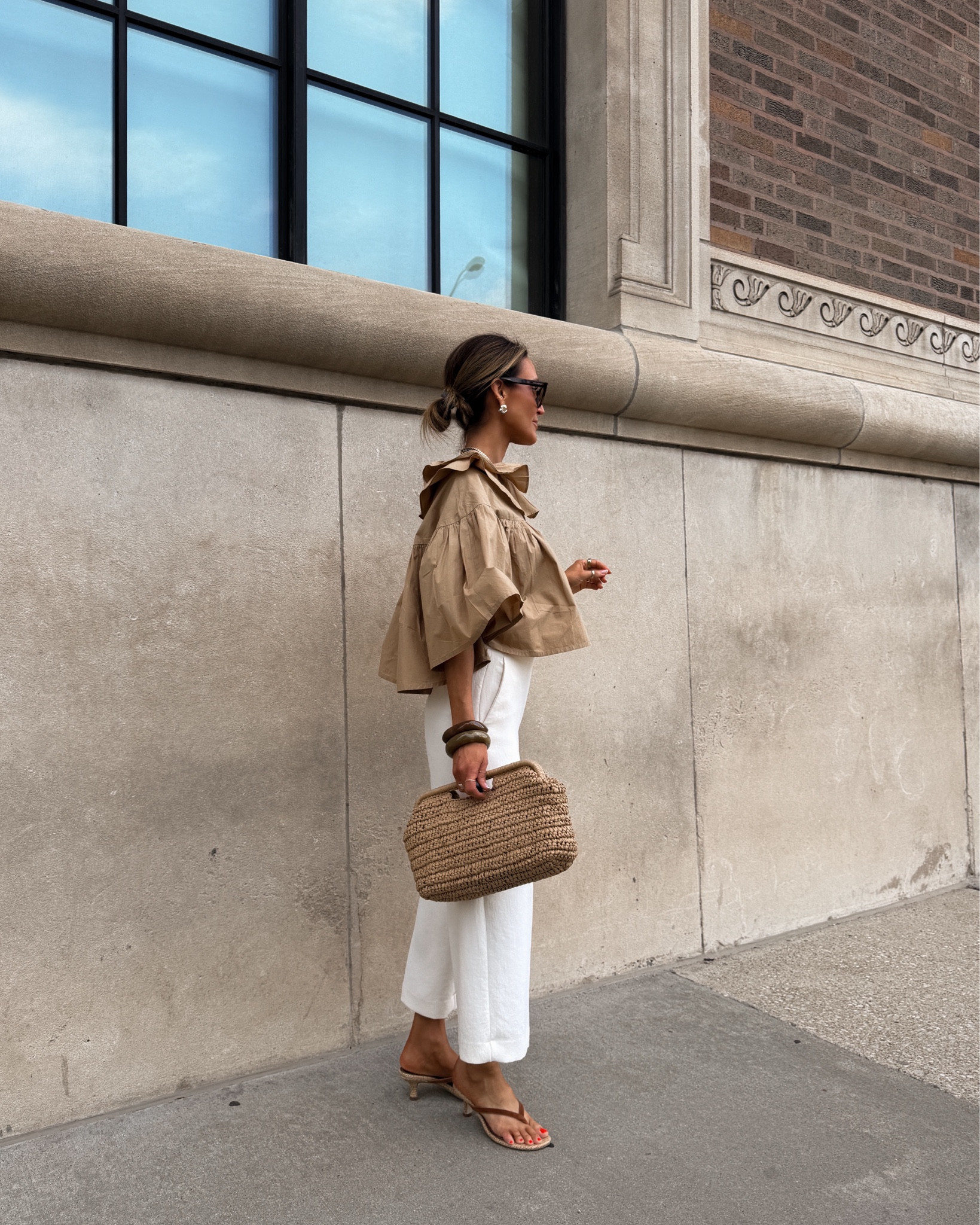 One of my favorite outfits - bubble top and crop pants with raffia accessories. Perfect for euro summers or vacation outfits 🤎 size 2 on pants and xs on top! 

#LTKOver40 #LTKSeasonal #LTKootd