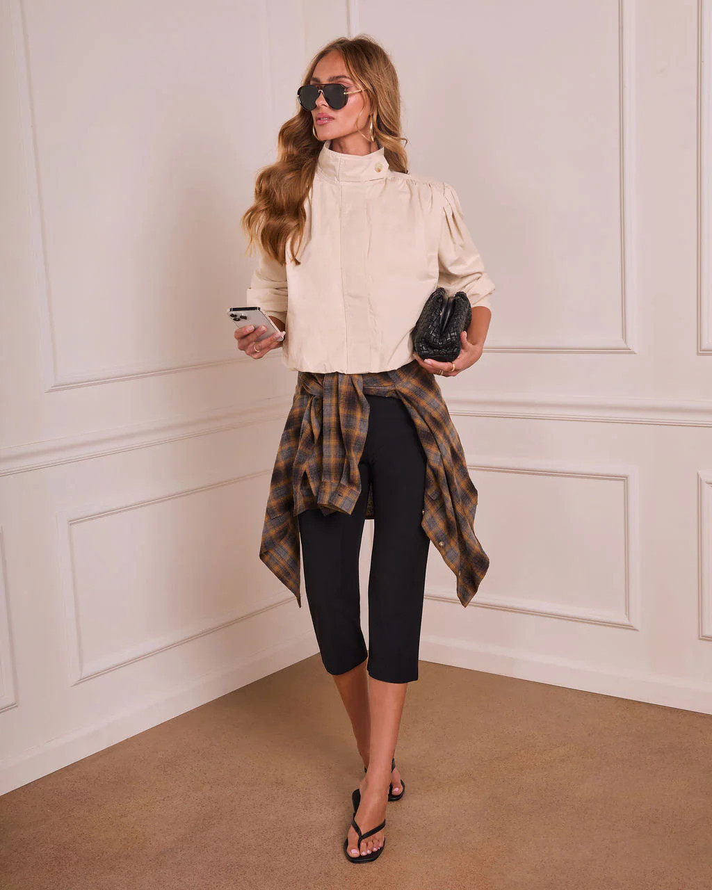 Cool Mornings Bubble Hem Bomber Jacket - Cream / S | VICI