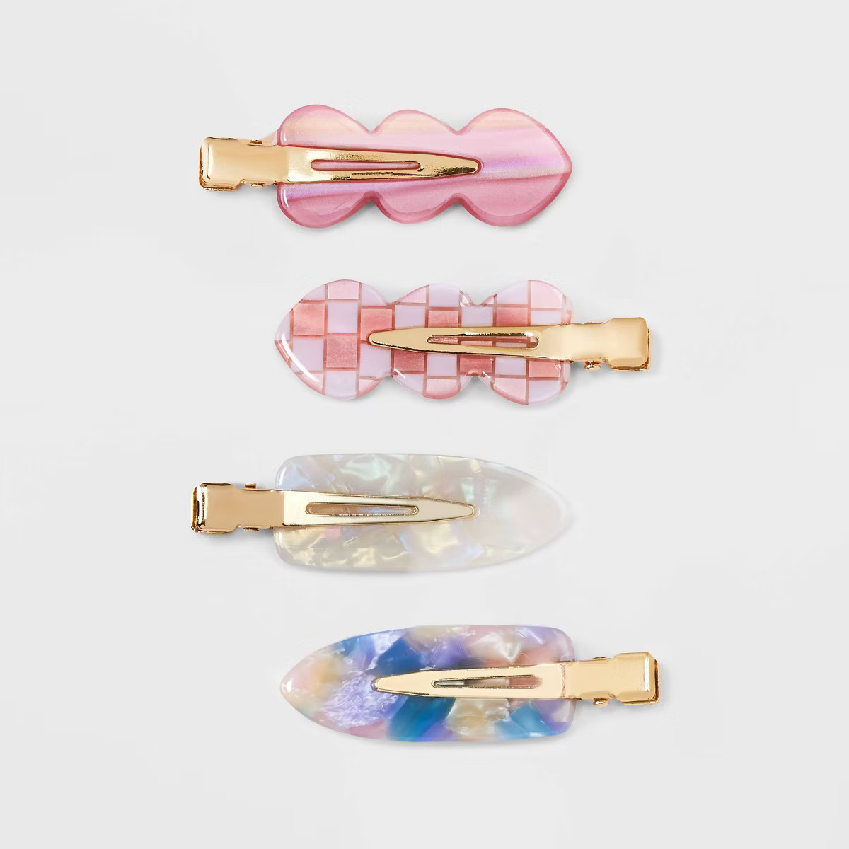 Girls' 4pk Heart Acrylic Salon Clips - art class™ | Target