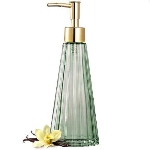 EMPO Vintage Elegant Glass Soap Dispenser, Liquid Soap/Sanitizer/Shampoo Bottle with Pump, Rustic Farmhouse Decor Crystal Hand Soap Dispenser for Kitchen Sink, Bathroom Accessories (Sage Green) | Amazon (US)