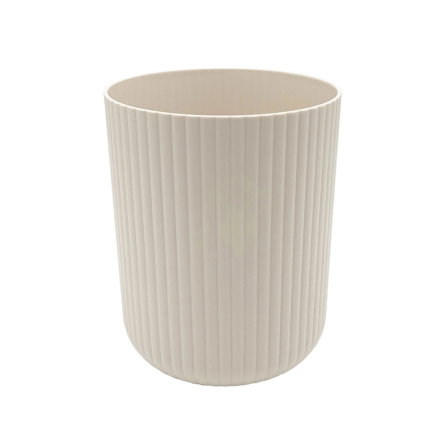 Mainstays 1.64 Gallon Plastic Ribbed Wastebasket, Beige - Walmart.com | Walmart (US)