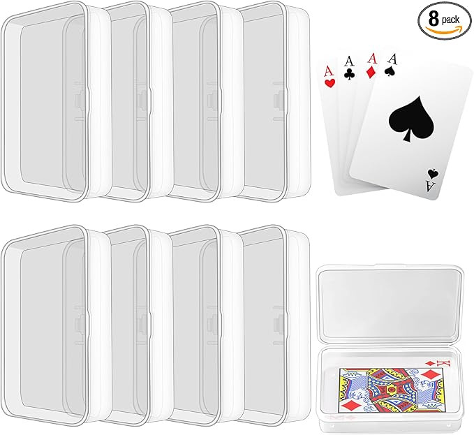 Blank Card Case, 8 Pack Clear Plastic Card Deck Box, Snaps Closed - Storage Box for Base Ball Tra... | Amazon (US)