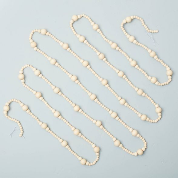 12' Natural Wood Beaded Garland - Hearth & Hand™ with Magnolia | Target