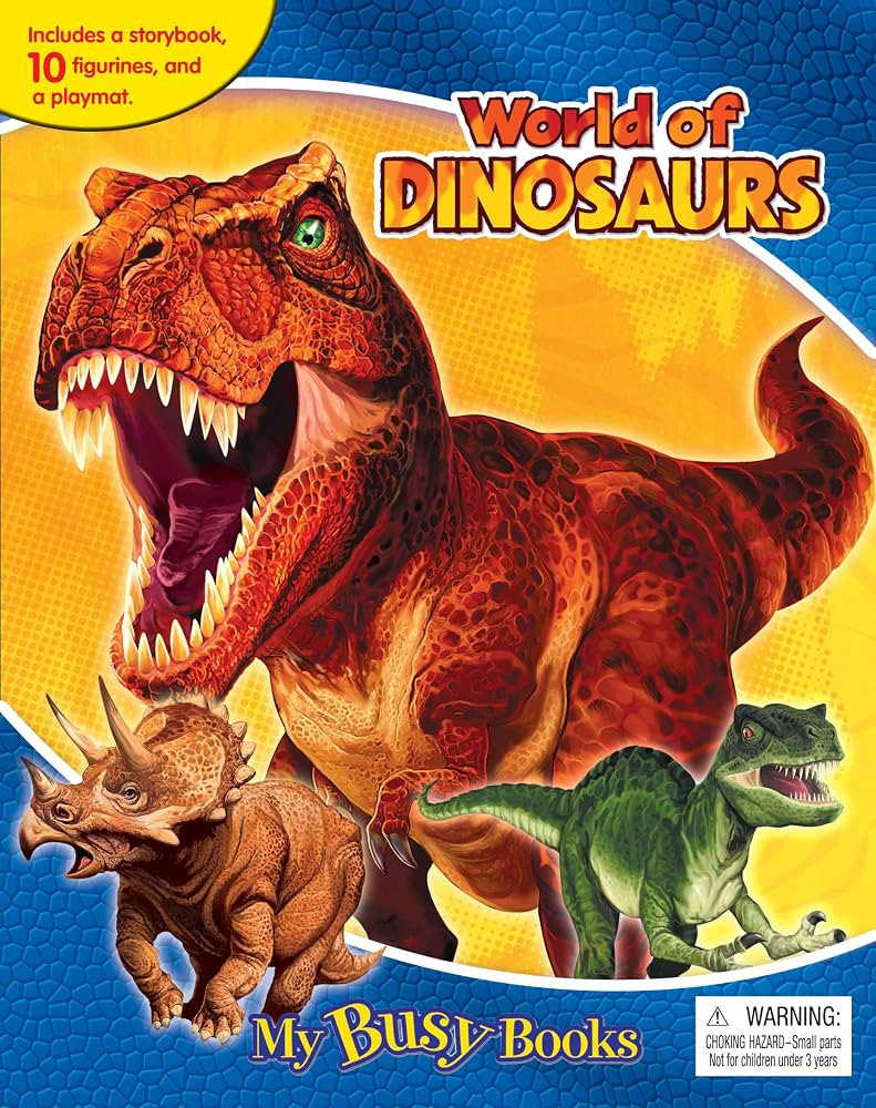 Phidal World of Dinosaurs My Busy Books - Storybook, 10 figurines, playmat | Amazon (US)
