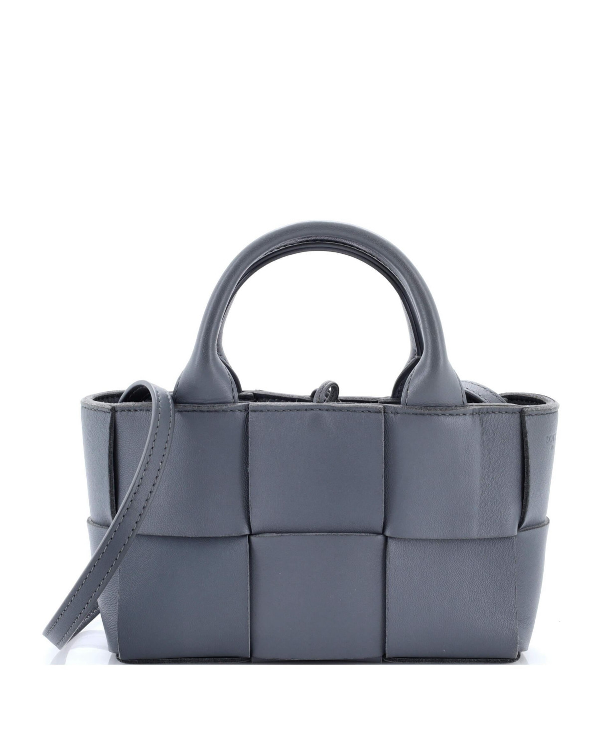 Pre-Owned Bottega Veneta Candy Arco Tote Maxi Intrecciato Leather - Grey | Macy's