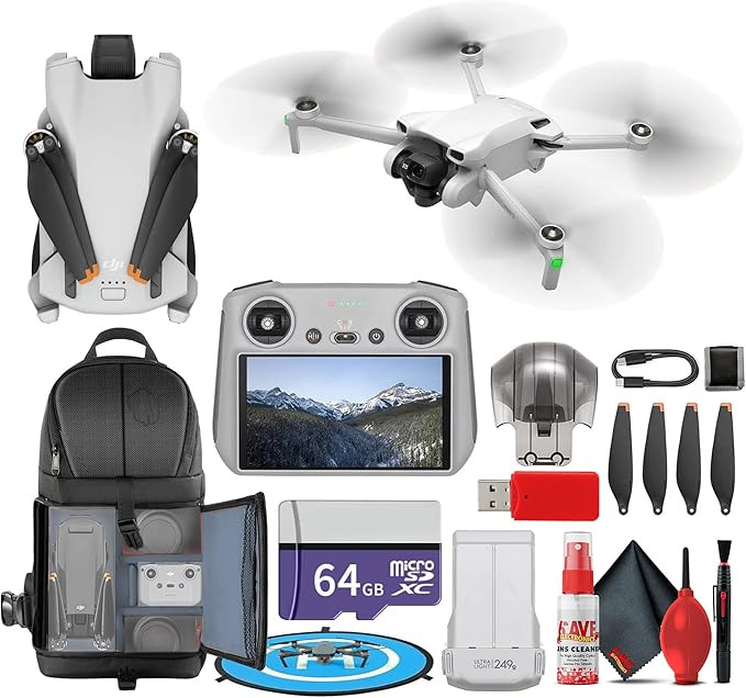 DJI Mini 3 Drone with DJI RC Remote Foldable Lightweight 4K Camera Quadcopter Bundle (CP.MA.00000... | Amazon (US)
