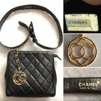 CHANEL Authentic CC Logos Rare Iconic Leather Jumbo Gold CC Keychain Charm Vintage Waist Bag Fanny Pack Bum Bag Purse | Etsy (US)