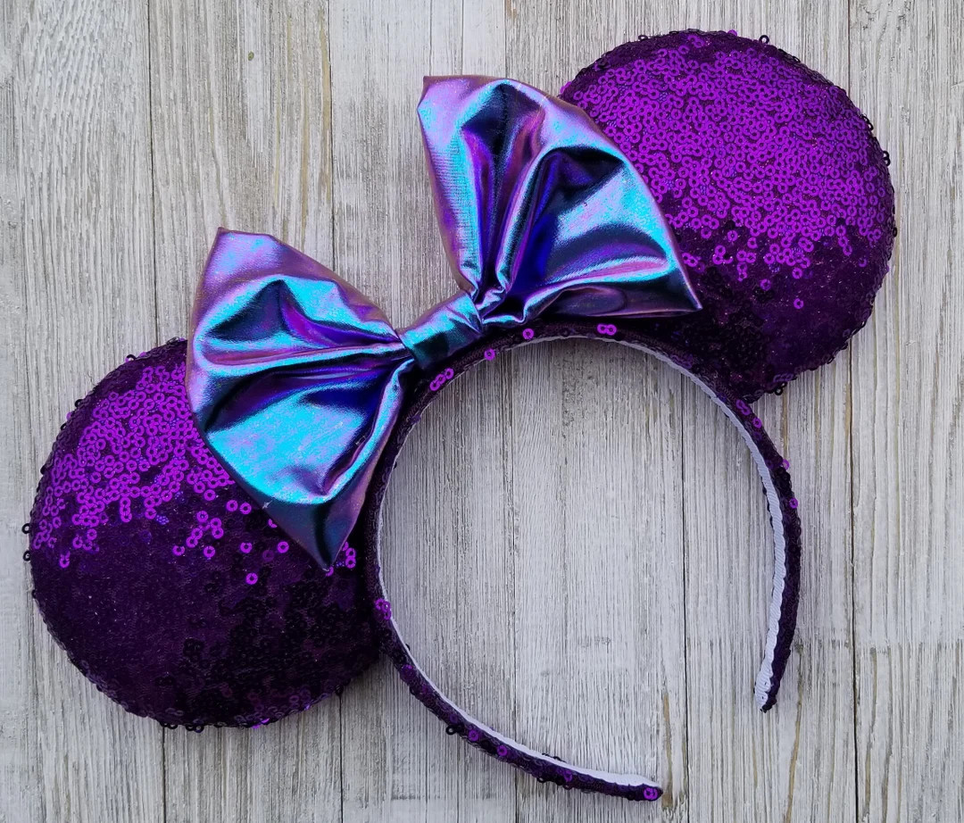 Purple Potion Minnie Mouse Ears, Purple Minnie Ears, Purple Disney Ears, Purple Sequin Disney Ear... | Etsy (US)