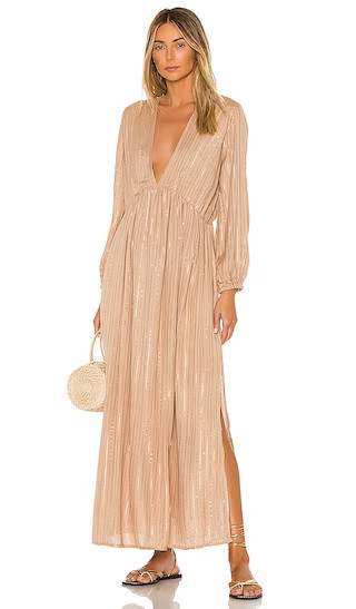Chicago Long Dress in Roma Cafe Au Lait Tan Dress Nude Dress Beige Dress Glitter Outfit Dress | Revolve Clothing (Global)