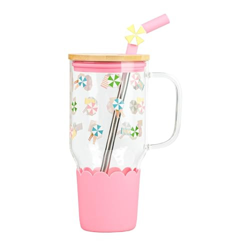 10 Strawberry Street Adria Hydration Travel Tumbler (Pink Beach Umbrella) | Amazon (US)