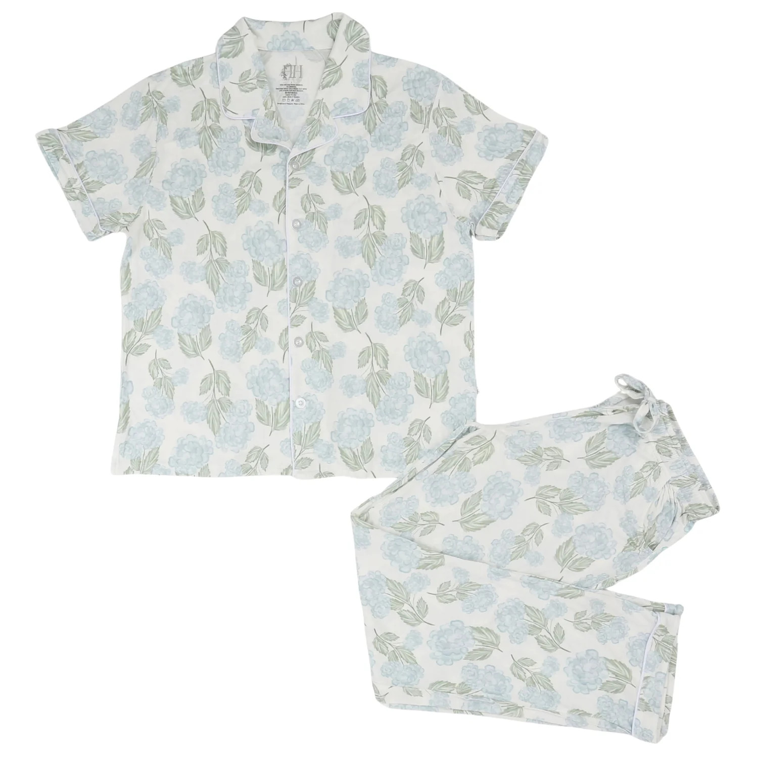 Womens Garden Party Short Sleeve Button Down Pants Set | Hamner Hill