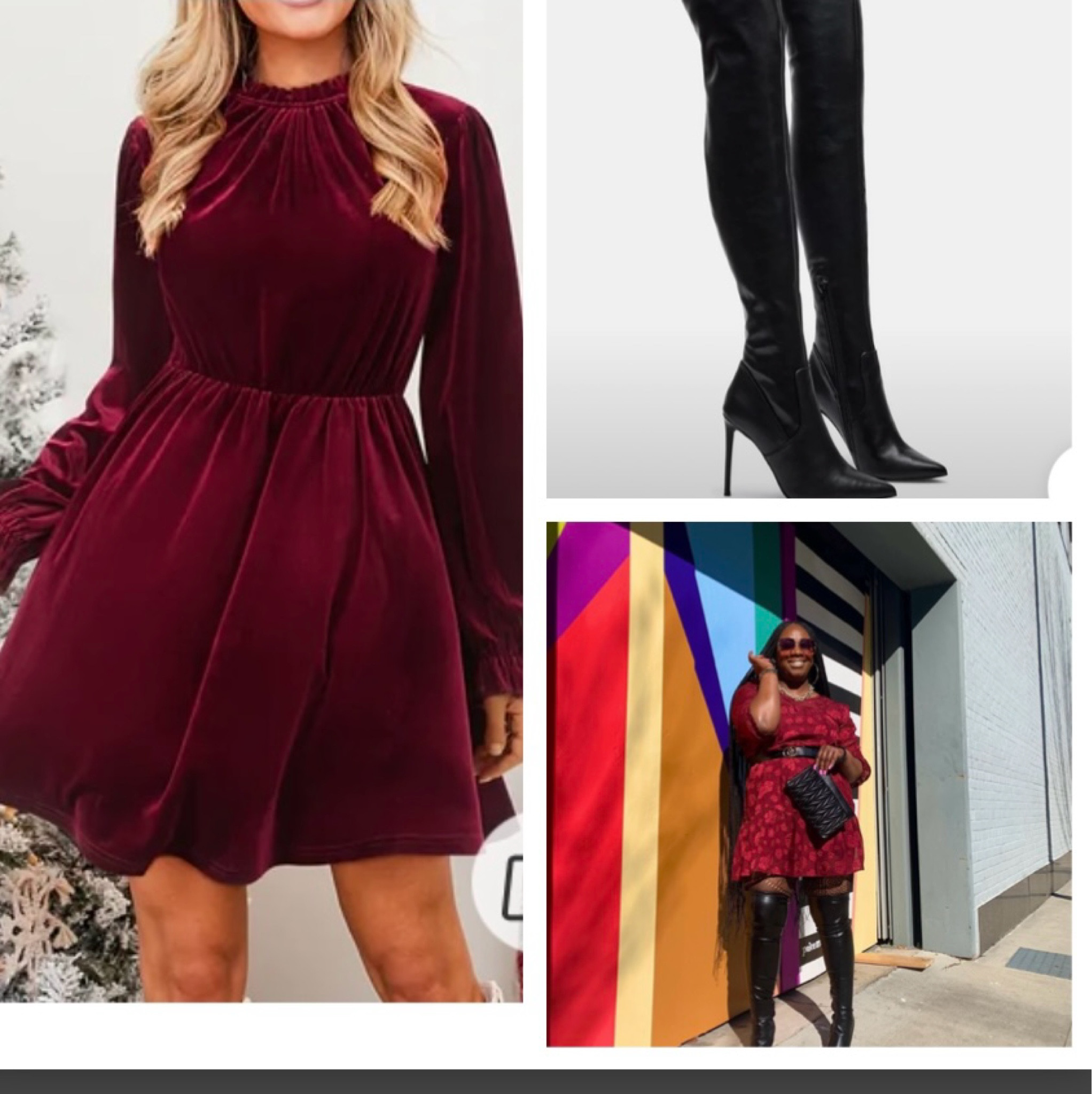Today’s post is a way back fashion moment featuring a Burgundy mini dress and over the knee boots. See links below ⬇️ to purchase similar dress and boots.

#LTKMidsize #LTKHoliday #LTKSeasonal