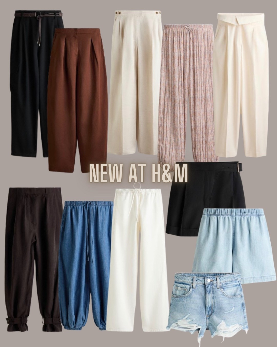 H&M fashion
Balloon pants
Wide leg pants
Denim shorts