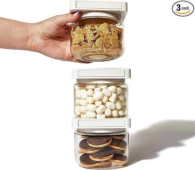 3-Pack Magnetic Stackable Kitchen Containers, Jars for Organization and Storage, Kitchen Storage ... | Amazon (US)