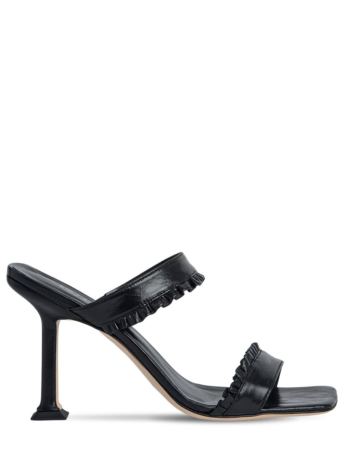 BY FAR - 100mm pina leather mules - Black | Luisaviaroma | Luisaviaroma