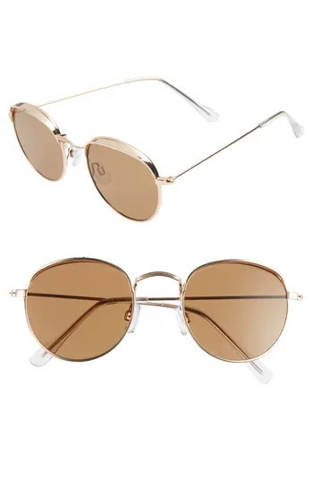 Women's Bp. 50Mm Round Sunglasses - Gold/ Brown | Nordstrom