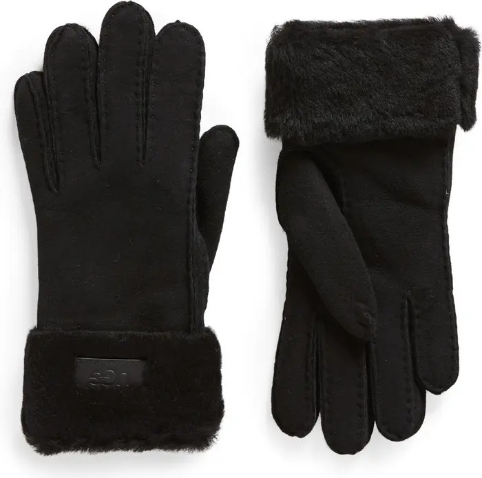 Genuine Shearling Turn Cuff Gloves | Nordstrom