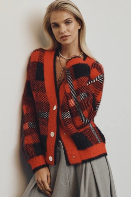 English Factory Checked Cardigan Sweater | Anthropologie (US)