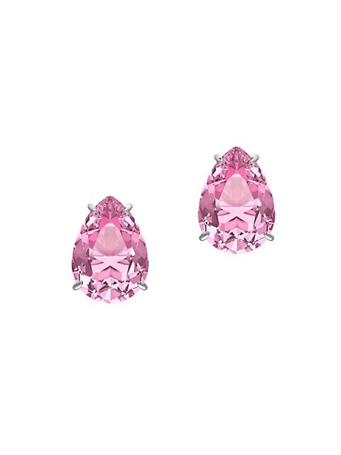 Gema Rhodium-Plated Teardrop Crystal Stud Earrings | Saks Fifth Avenue
