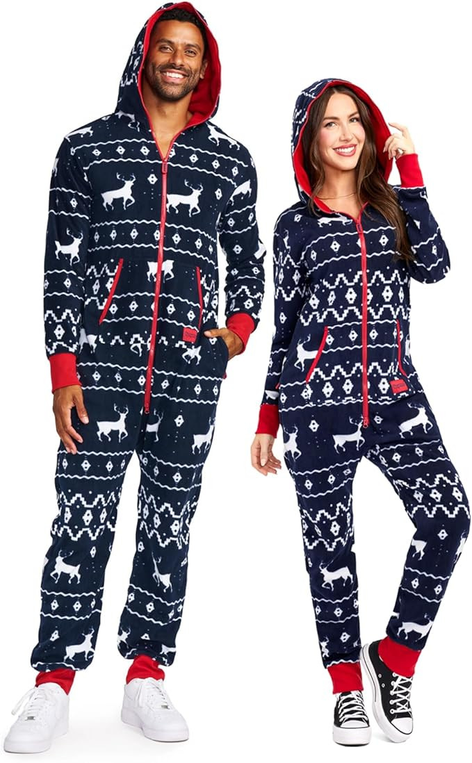 Tipsy Elves Unisex Adult Christmas Onesies Matching Holiday Jumpsuits with Convenient Pockets | Amazon (US)